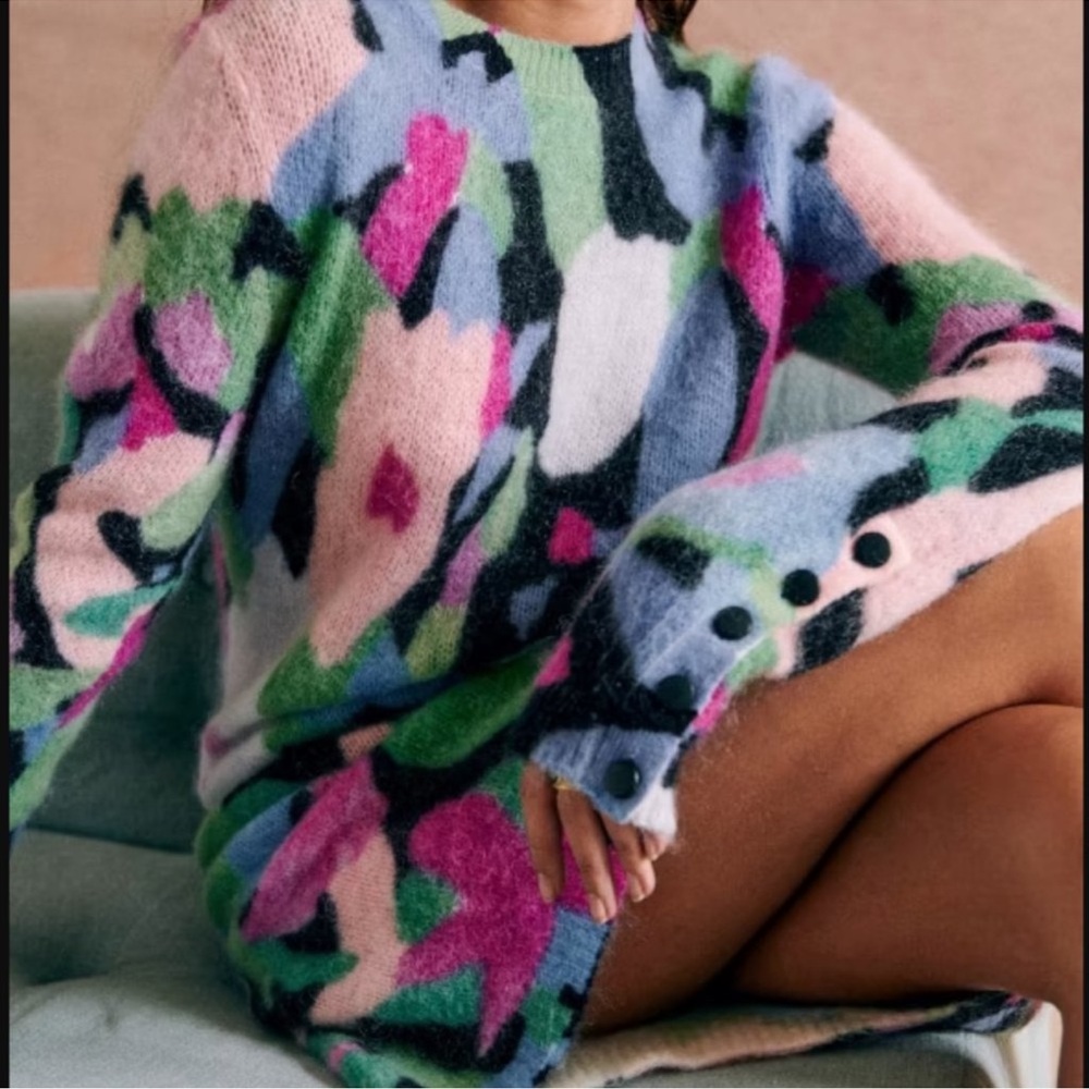 Colorful Abstract Knit Dress - Picture 4 of 13